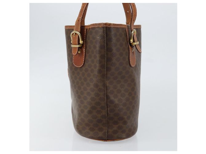 Céline Sac fourre-tout en toile Macadam CELINE en cuir PVC marron doré Auth bs30784 - vue 3