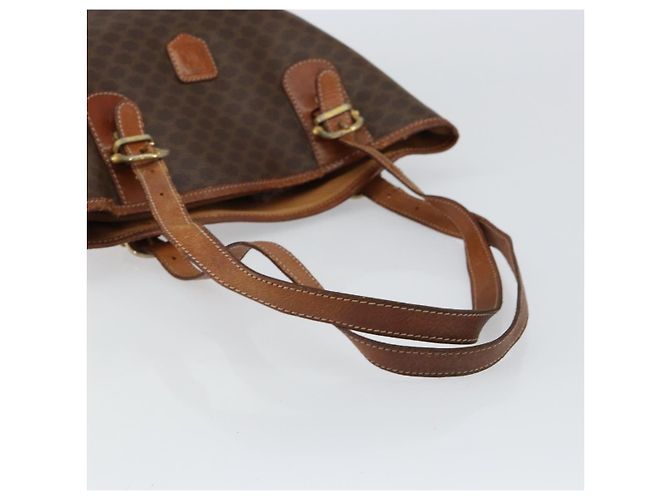Céline Sac fourre-tout en toile Macadam CELINE en cuir PVC marron doré Auth bs30784 - vue 7