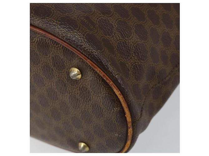 Céline Sac fourre-tout en toile Macadam CELINE en cuir PVC marron doré Auth bs30784 - vue 8
