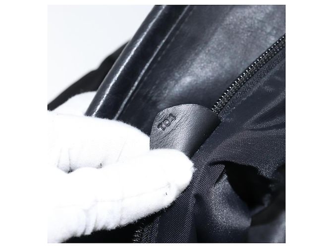 Céline Bolso Tote CELINE de nylon y cuero negro dorado Auth ep11537 - vista 12