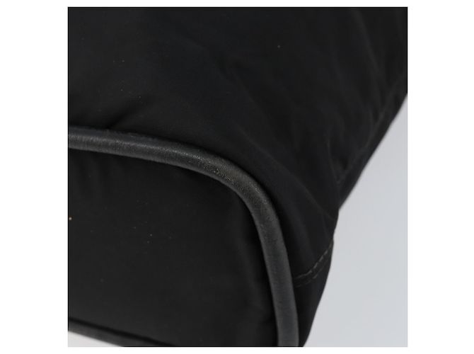 Céline Bolso Tote CELINE de nylon y cuero negro dorado Auth ep11537 - vista 15