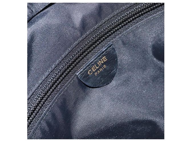 Céline Bolso Tote CELINE de nylon y cuero negro dorado Auth ep11537 - vista 18