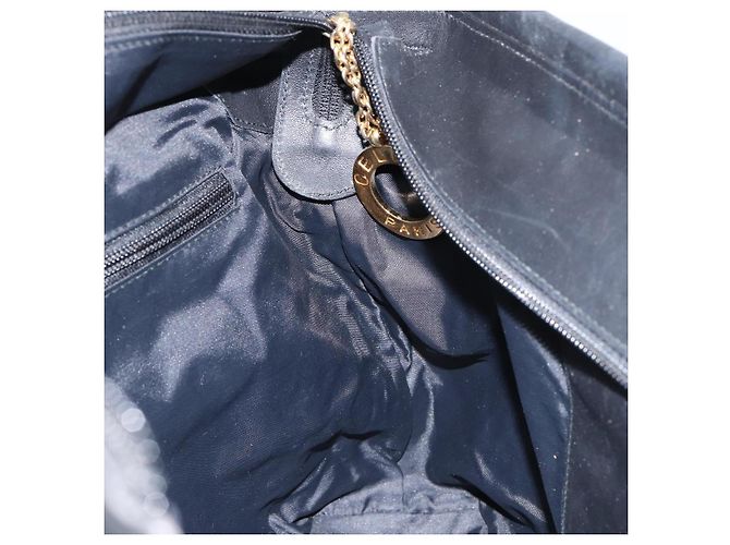 Céline Bolso Tote CELINE de nylon y cuero negro dorado Auth ep11537 - vista 19