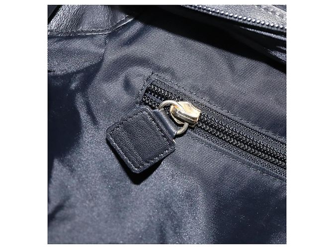 Céline Bolso Tote CELINE de nylon y cuero negro dorado Auth ep11537 - vista 21