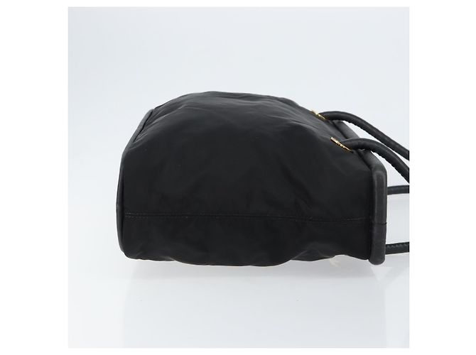 Céline Bolso Tote CELINE de nylon y cuero negro dorado Auth ep11537 - vista 3