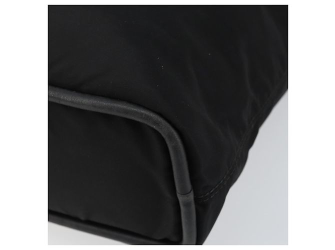 Céline Bolso Tote CELINE de nylon y cuero negro dorado Auth ep11537 - vista 9