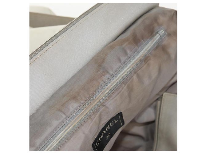 Bolsa Tote em Nylon CHANEL Sports Line 2way Cinza Prata CC Auth bs30392 Marrom - vista 10