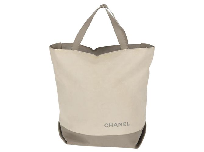 Bolsa Tote em Nylon CHANEL Sports Line 2way Cinza Prata CC Auth bs30392 Marrom - vista 13
