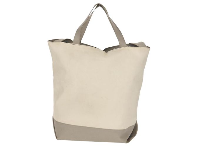 Bolsa Tote em Nylon CHANEL Sports Line 2way Cinza Prata CC Auth bs30392 Marrom - vista 2