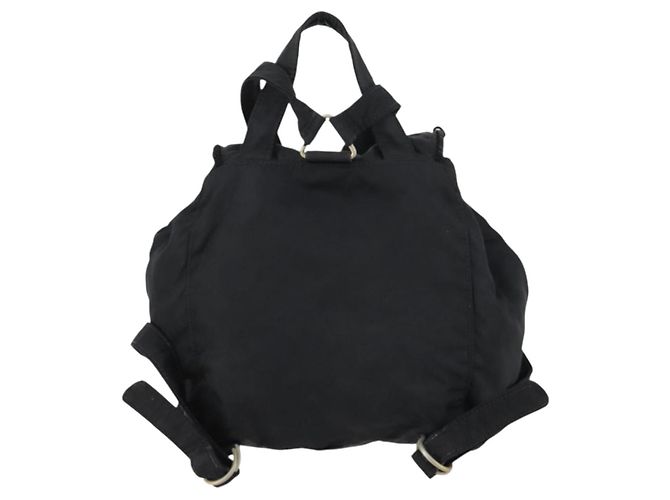 PRADA Backpack Nylon Black Silver Auth bs30542 Silvery - view 2