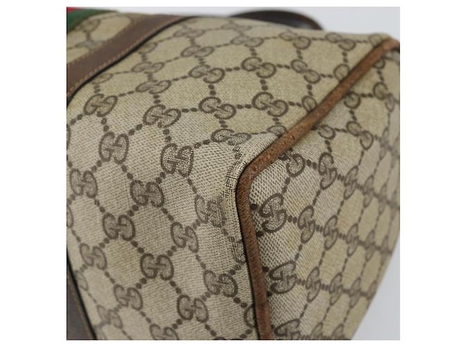 Borsa Gucci GG Supreme Web Sherry Line PVC Beige Oro 012 3842 58 Auth ep11528 D'oro - vista 15
