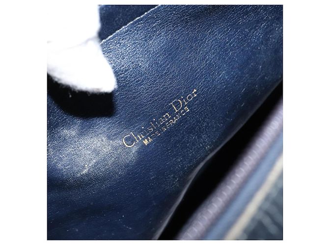 Borsa Boston in tela Trotter Christian Dior blu Auth bs30562 Blu navy - vista 18