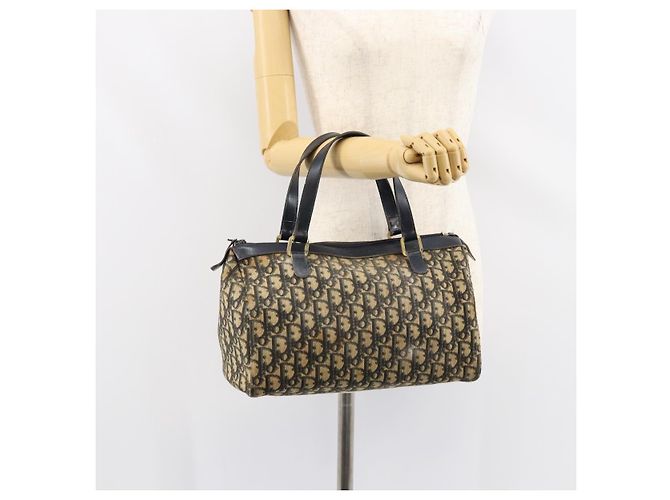 Borsa Boston in tela Trotter Christian Dior blu Auth bs30562 Blu navy - vista 21