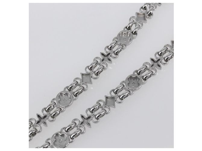 LOUIS VUITTON Cintura a Spalla in Catena Metal 23,6"" Argento LV Auth 150792 - vista 8