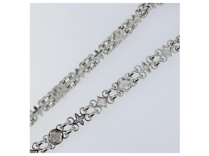 LOUIS VUITTON Chain Shoulder Strap metal 22"" Silver LV Auth 150794 Silvery - view 8