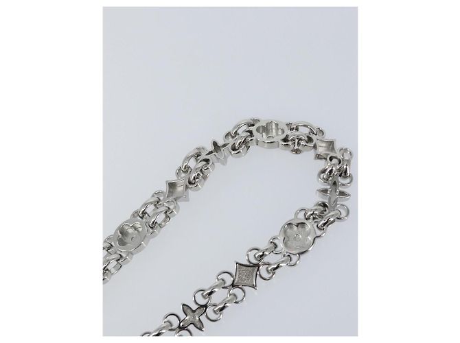 LOUIS VUITTON Chain Shoulder Strap metal 22"" Silver LV Auth 150794 Silvery - view 9