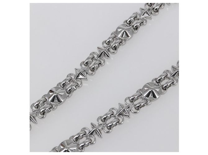 LOUIS VUITTON Cintura a Spalla in Catena Metal 23,6"" Argento LV Auth 150638 - vista 4