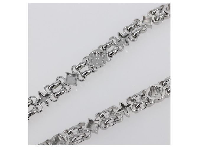 LOUIS VUITTON Cintura a Spalla in Catena Metal 23,6"" Argento LV Auth 150638 - vista 8