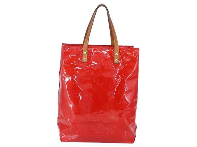 LOUIS VUITTON Monogram Vernis Reade MM Bolso de Mano Rojo M91086 LV Auth 150501 Roja - vista 2