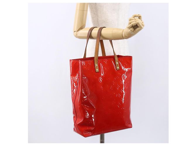 LOUIS VUITTON Monogram Vernis Reade MM Bolso de Mano Rojo M91086 LV Auth 150501 Roja - vista 21