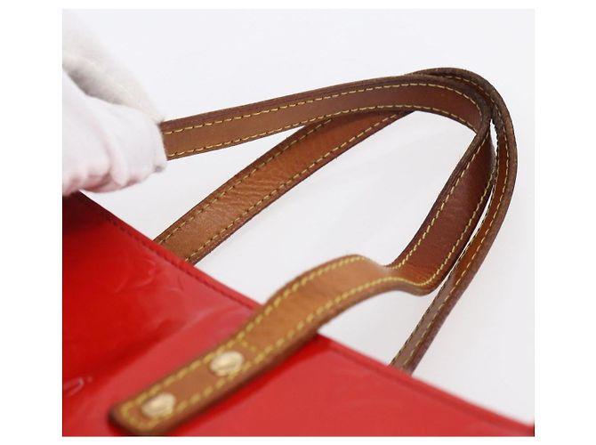 LOUIS VUITTON Monogram Vernis Reade MM Bolso de Mano Rojo M91086 LV Auth 150501 Roja - vista 8