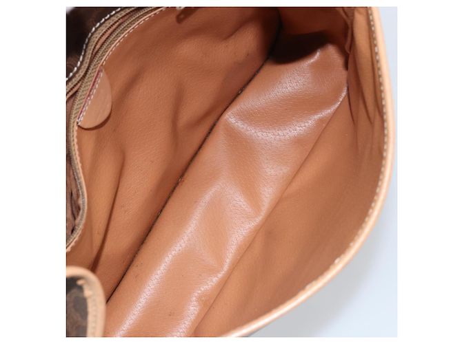 Céline Borsa a Spalla in Tela Macadam CELINE PVC Marrone Oro Auth ep11596 D'oro - vista 10
