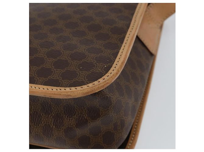 Céline Borsa a Spalla in Tela Macadam CELINE PVC Marrone Oro Auth ep11596 D'oro - vista 15