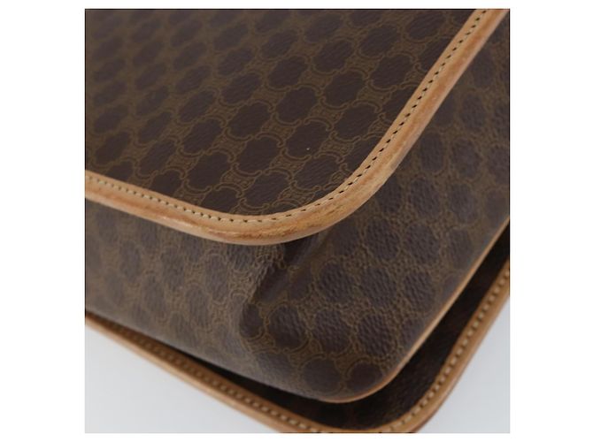 Céline Borsa a Spalla in Tela Macadam CELINE PVC Marrone Oro Auth ep11596 D'oro - vista 16