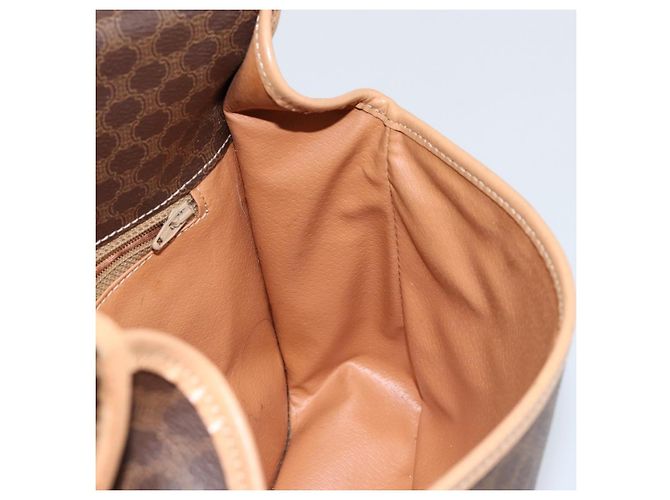 Céline Borsa a Spalla in Tela Macadam CELINE PVC Marrone Oro Auth ep11596 D'oro - vista 19