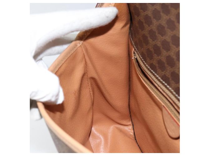 Céline Borsa a Spalla in Tela Macadam CELINE PVC Marrone Oro Auth ep11596 D'oro - vista 20