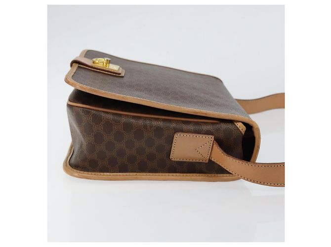 Céline Borsa a Spalla in Tela Macadam CELINE PVC Marrone Oro Auth ep11596 D'oro - vista 3