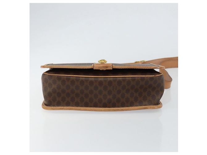 Céline Borsa a Spalla in Tela Macadam CELINE PVC Marrone Oro Auth ep11596 D'oro - vista 5