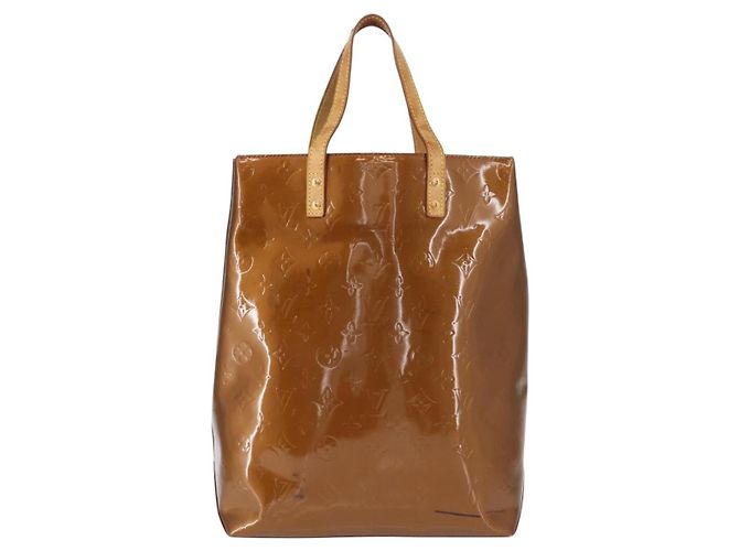 LOUIS VUITTON Monogram Vernis Reade MM Borsa a Mano Bronzo M91143 LV Auth 150433 - vista 2