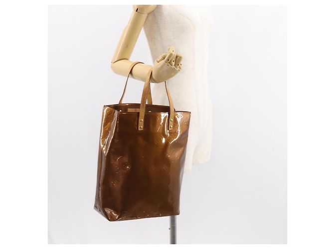 LOUIS VUITTON Monogram Vernis Reade MM Borsa a Mano Bronzo M91143 LV Auth 150433 - vista 21
