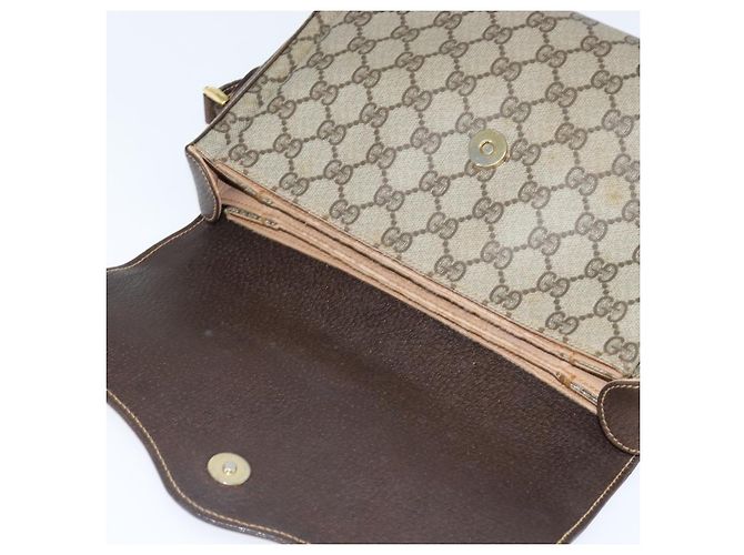 Borsa Sherry Line GG Supreme Web di GUCCI in PVC beige e oro 904 02 084 Auth 150380 D'oro - vista 10