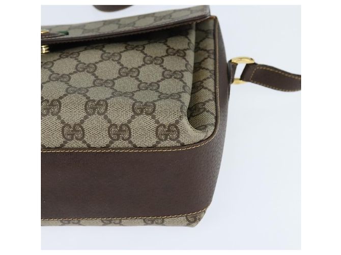 Borsa Sherry Line GG Supreme Web di GUCCI in PVC beige e oro 904 02 084 Auth 150380 D'oro - vista 15