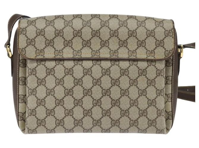 Borsa Sherry Line GG Supreme Web di GUCCI in PVC beige e oro 904 02 084 Auth 150380 D'oro - vista 2