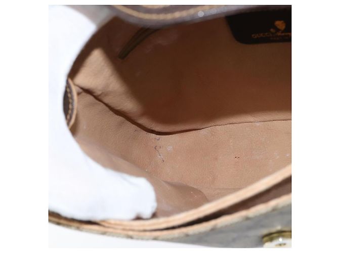 Borsa Sherry Line GG Supreme Web di GUCCI in PVC beige e oro 904 02 084 Auth 150380 D'oro - vista 21