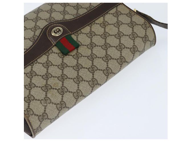 Borsa Sherry Line GG Supreme Web di GUCCI in PVC beige e oro 904 02 084 Auth 150380 D'oro - vista 6