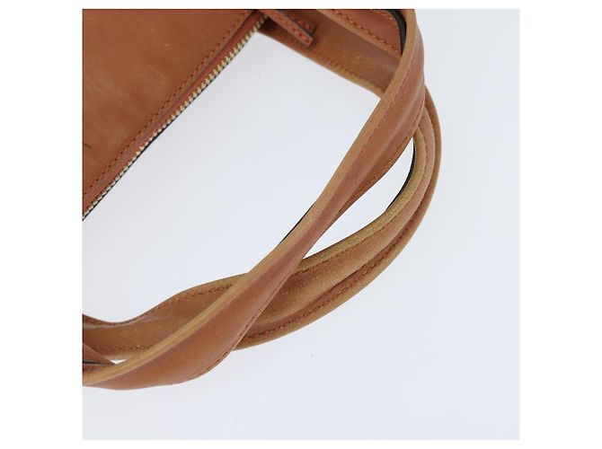 Chloé Bolsa de Mão Chloe Angie em Couro 2 em 1 Marrom Dourado Auth 150382 - vista 7