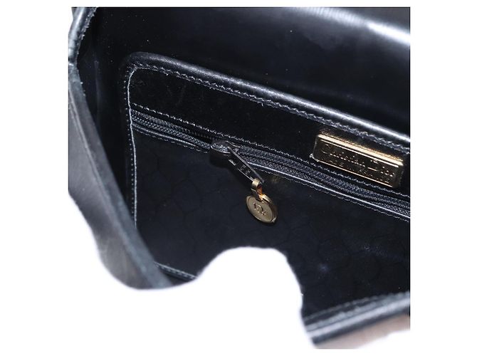 Borsa a spalla in tela a nido d'ape PVC nera e oro Christian Dior Auth ep11923 Nero D'oro - vista 20