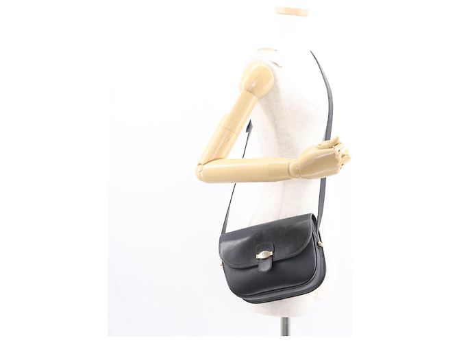 Borsa a spalla in tela a nido d'ape PVC nera e oro Christian Dior Auth ep11923 Nero D'oro - vista 22