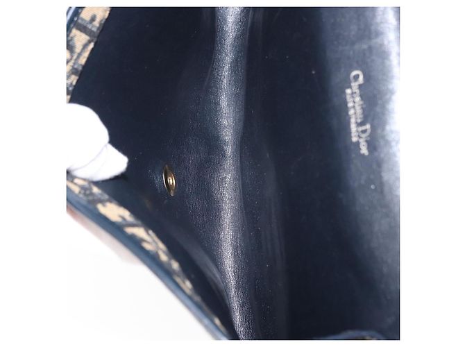 Borsa a Spalla in Tela Trotter Christian Dior Blu Navy Oro Auth ep11984 D'oro - vista 11