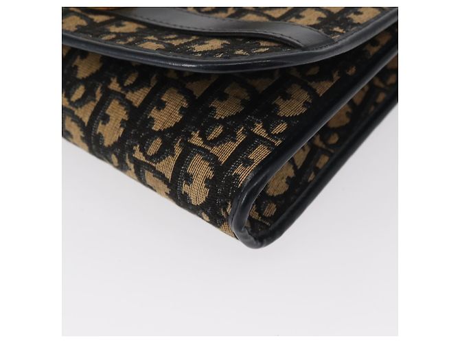Borsa a Spalla in Tela Trotter Christian Dior Blu Navy Oro Auth ep11984 D'oro - vista 15