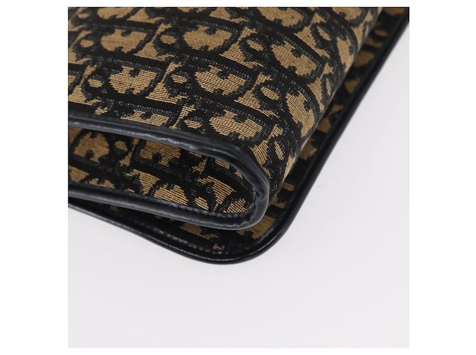 Borsa a Spalla in Tela Trotter Christian Dior Blu Navy Oro Auth ep11984 D'oro - vista 16