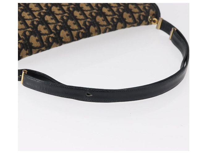 Borsa a Spalla in Tela Trotter Christian Dior Blu Navy Oro Auth ep11984 D'oro - vista 7