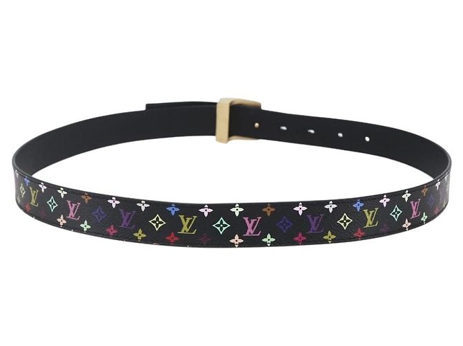 LOUIS VUITTON Multicolor Gürtel Schwarz LV Auth 152435 - Ansicht 2