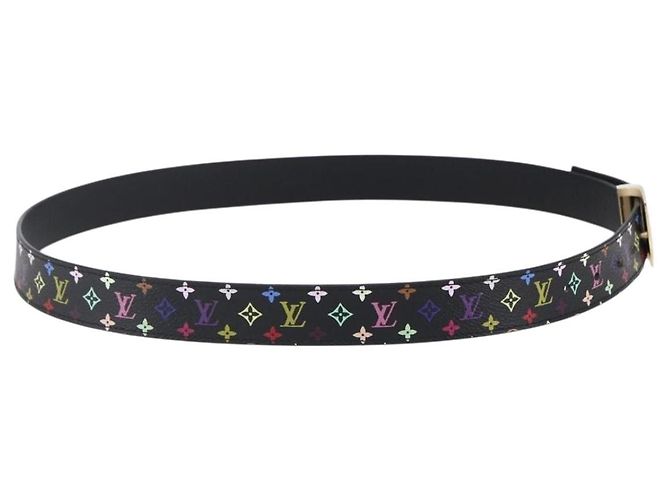 LOUIS VUITTON Multicolor Gürtel Schwarz LV Auth 152435 - Ansicht 3