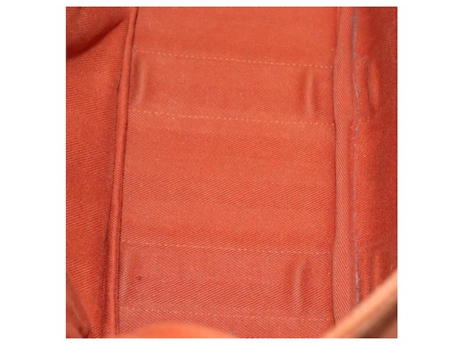 Hermès HERMES Valparaiso PM Tote Bag Canvas Leder Orange Silber Auth bs30510 - Ansicht 10