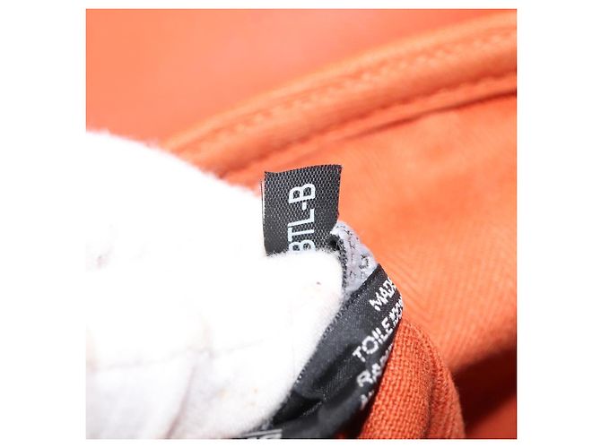 Hermès HERMES Valparaiso PM Tote Bag Canvas Leder Orange Silber Auth bs30510 - Ansicht 12